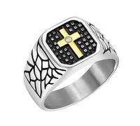 Vivaday Bague Everyday Croix Symbole Chrétien Rétro | Bijou de Prière Inspirant | Bagues Mode Homme Uniques | Idéale pour Remise de Diplôme, Fête des Pères ou Pâques - Taille 9 YA5825