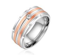 Vivaday Bague minimaliste Love Promise Everyday | Bagues personnalisées avec oxydes de zirconium brillants | Bijou au design artistique | Idéal pour Noël ou un anniversaire - Taille 9 Y4036