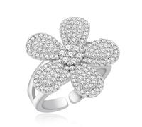 Vivaday Bague ouverte ajustable au motif floral inspiré de l'été | Bijou élégant pour femme | Bagues uniques et modernes | Idéale pour la Saint-Valentin ou la fête des Mères YA6263