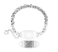 Vivaday Bijou d'alerte médicale pour femme | Bracelet à maillons de couleur moderne | Identification personnalisée en acier inoxydable gravée | Bracelet ajustable hypoallergénique YA5541