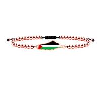 Vivaday Bijoux en perles avec symbole palestinien | Bracelet fait main avec unité palestinienne | Bracelets de fierté moyen-orientale et symbole de paix | Bracelet à breloques ethniques YA5211