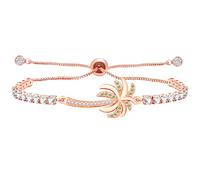 Vivaday Bijoux Palmier Plaqué Or Rose Plage Soleil Coucher de Soleil | Bracelet Ajustable Vibrations de Vacances Brise Tropicale Bonne Fortune | Bracelets Tennis Bolo et Exquis pour Amie YA5105