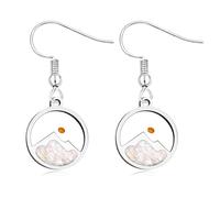 Vivaday Boucles d'oreilles en acier inoxydable en forme de graines de moutarde et de montagne | Bijoux chrétiens inspirés de Dieu pour femme | Matthew 17:20 Faith Can Move Mountains | Cadeaux