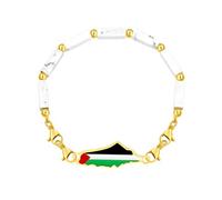 Vivaday Bracelet à maillons en pierre de la fierté palestinienne | Bracelet Paix et Liberté | Bijou inspiré du drapeau palestinien | Style moyen-oriental | Unisexe | YA6030