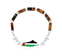 Vivaday Bracelet chaîne en pierre symbole palestinien Bracelets Unité et Liberté | Bijoux faits main, symbole du Mouvement pour la paix, drapeau palestinien, YA6030