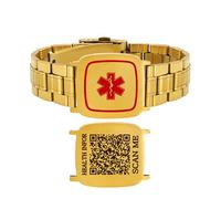 Vivaday Bracelet d’identification médicale personnalisé avec code QR | Bracelet ajustable en acier inoxydable avec gravure personnalisé | Bijoux d’identification