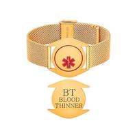 Vivaday Bracelet d'alerte médicale élégant Bracelet de montre acier inoxydable avec identification de l'état de santé | Confort optimal au quotidien | Unisexe pour l'extérieur et le sport YA6080