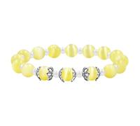 Vivaday Bracelet de perles en pierre œil de chat aux couleurs vives | Exquis bracelets extensibles en pierre de quartz pour un être cher | Pierre œil de chat de 0,8 cm | Longueur 17 cm | YA4891
