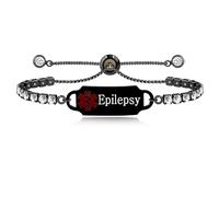 Vivaday Bracelet d'identification d'urgence réglable Medical Safety | Bracelet personnalisé en zircone cubique, non irritant, anti-perte, pour l'alpinisme | Bracelets médicaux pour femmes YA4988