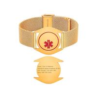Vivaday Bracelet d'identification médicale Bracelet d'alerte d'urgence gravé en acier inoxydable | Hypoallergénique et résistant à la transpiration | Coupe minimaliste et confortable YA6080