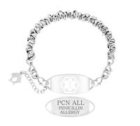 Vivaday Bracelet d'identification médicale Color Ring | Étiquette d'alerte gravée et ajustable | Bijou médical personnalisé en acier inoxydable | Pour femmes à peau sensible YA5541