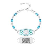 Vivaday Bracelet d'identification médicale en zircone | Identification d'urgence gravée | Symbole médical personnalisé | Modèle hypoallergénique pour femme YA5751