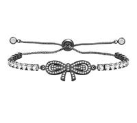 Vivaday Bracelet élégant personnalisé avec nœud | Bracelets réglables en oxyde de zirconium porte-bonheur | Symbolise la grâce et l'élégance | Platine/Or/Noir/Or Rose Plaqué YA4942, Medium, Laiton