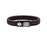 Vivaday Bracelet en cuir médical durable pour homme | Bracelets d'identification médicale d'urgence personnalisables, nom personnalisé, style de vie actif Non allergique, YA5551