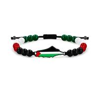 Vivaday Bracelet en pierre naturelle « Fierté palestinienne » | Bijoux « Esprit palestinien » | Bracelets « Justice sociale » avec drapeau palestinien | Bracelet au design pacifique YA5883