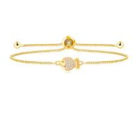 Vivaday Bracelet fin plaqué or avec chaîne boîte et fermoir Bolo réglable - Élégant poisson porte-bonheur pour femme, fille, Noël, Thanksgiving SJA4598