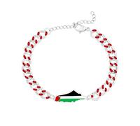 Vivaday Bracelet Soutien à la Palestine » avec goutte d'huile | Bracelets Liberté et Amour | Bijoux de paix en corde avec drapeau palestinien | Bracelet palestinien fait main YA5881
