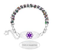 Vivaday Bracelet tendance d'information médicale Bracelet d'alerte médicale | Bijou ajustable en acier inoxydable | Bracelet anti-perte pour l'alpinisme, usage quotidien pour femme YA5541