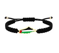 Vivaday Bracelet tressé avec drapeau palestinien | Bijoux Liberté pour la Palestine | Bracelets Fierté et paix palestiniennes | Bracelet artisanal du Moyen-Orient YA5882