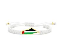 Vivaday Bracelet tressé avec symbole palestinien | Bijoux faits main avec symbole de paix | Bracelets de fierté palestinienne et drapeau palestinien pour l'espoir | Bracelet culturel YA5882