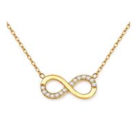 Vivaday Collier Amour Infini Plaqué Or, Pendentif Infini à Double Anneau en Acier Inoxydable Orné de Cristaux, Bijou Cadeau pour Saint-Valentin et Anniversaire