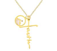 Vivaday Collier avec croix de foi et graines de moutarde | Bijoux religieux chrétiens avec symbole de Jésus | Cadeau inspirant pour femmes, adolescentes, amies, maman, grand-mère, Vivaday Catholic