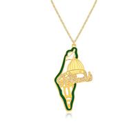 Vivaday Collier avec pendentif dômes de mosquée Colliers avec drapeau palestinien et symbole de la paix | Bijou unisexe, symbole de la fierté palestinienne et de l'espoir YA5145