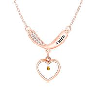 Vivaday Collier en acier inoxydable avec pendentif en forme de V et zircone cubique YA4835, Medium, Acier inoxydable, Zircone cubique