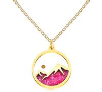 Vivaday Collier Montagne Plaqué Or Rose Lumineux Glow-in-the-Dark Collier Écriture Graines de Moutarde Foi Peut Déplacer des Montagnes Bijoux Inspirants Verset Biblique Pendentif Amulette Béni