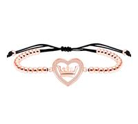 Vivaday Crown Bracelets Royal Impérial Prince Tressé Micro Pavé Oxyde de Zirconium - Symbole intemporel d'amour, d'amitié et de famille - 15 cm + 9,9 cm de cordon d'extension - YA4888, M, Laiton, Pas