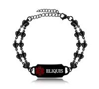 Vivaday ELIQUIS Bracelet d'alerte médicale d'urgence | Bracelet d'alerte médical gravé symbole unique | Bracelet de contact d'urgence avec étiquette médicale protection extérieure YA5199