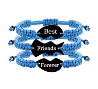 Vivaday Ensemble de Bracelets en Corde Tressée Bleue pour Hommes Femmes - Bijoux Cœur Puzzle pour Relations à Distance, Cadeaux Parfaits pour Noël Diplôme Remerciement et Fêtes