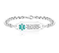 Vivaday YA4501 Bracelet d'identification médicale hypoallergénique et imperméable | Bracelet unisexe pour sports et activités de plein air | Bijoux tendance multi-usages pour l'escalade et le port