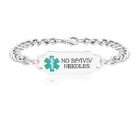 Vivaday YA4501 Bracelet d'identification médicale hypoallergénique et imperméable | Bracelet unisexe pour sports et activités de plein air | Bijoux tendance multi-usages pour l'escalade et le port