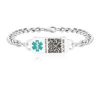 Vivaday YA4501 Bracelet d'identification médicale hypoallergénique et imperméable | Bracelet unisexe pour sports et activités de plein air | Bijoux tendance multi-usages pour l'escalade et le port