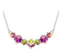 Vivaday YA5052 Collier avec pendentif carré en cristal autrichien Bleu Rouge Vert Arc-en-ciel pour femme, sœur, amie | Anniversaire de mariage Fête d'anniversaire de mariage Bijoux cadeau, Medium