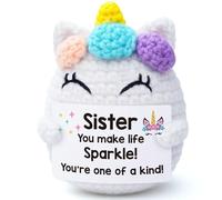 Vivagifts Cadeau de Noël d'anniversaire de la part de Sis Brother, cadeau longue distance pour femmes et filles, cadeaux de Noël pour âmes sœurs, amis, meilleures sœurs, cadeaux au crochet licorne