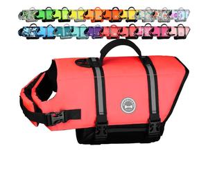 VIVAGLORY Rip Stop Gilet de Sauvetage pour Chien, Veste Flottante pour Chien, Aide à la Natation et à la Flottabilité, Gilet de Sécurité Bateau, XL, Rose Fluo