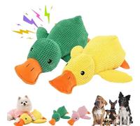 Vivahine Calming Duck Toy, Noovelo Calming Duck for Dogs, The Mellow Yellow Duck Dog Toy, Quacker Duck Chew Toys, Interactive Dog Toys for Aggressive Chewers (Yellow, Green, S(22 * 25cm))