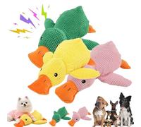 Vivahine Calming Duck Toy, Noovelo Calming Duck for Dogs, The Mellow Yellow Duck Dog Toy, Quacker Duck Chew Toys, Interactive Dog Toys for Aggressive Chewers (Pink, Yellow, Green, S(22 * 25cm))