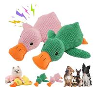 Vivahine Calming Duck Toy, Noovelo Calming Duck for Dogs, The Mellow Yellow Duck Dog Toy, Quacker Duck Chew Toys, Interactive Dog Toys for Aggressive Chewers (Pink, Green, L(38 * 45cm))