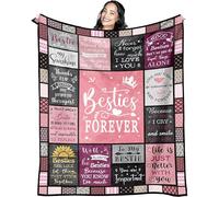 VivaJoy Bestie Gifts Couverture pour femme - Cadeau d'anniversaire parfait pour bestie 152,4 x 127 cm, cadeau créatif pour meilleure amie, sœur, meilleure amie, cadeau d'anniversaire ou de Noël