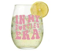 VivaJoy Cadeau d'anniversaire 40 ans pour femme, verre à vin, tasse en verre, tasse en verre, tasse personnalisée intéressante, cadeau pour meilleure amie, femme, maman, épouse, fille, sœur, petite