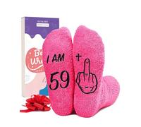 VivaJoy Cadeau d'anniversaire pour femme - Chaussettes moelleuses uniques - Cadeau pour femme amusant et douillet - Idéal pour un cadeau d'anniversaire de 60 ans pour femme, maman, sœur, partenaire et