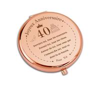 VivaJoy Cadeau Femme 40 Ans - Cadeau Anniversaire Femme 40 Ans,Miroir de Poche élégant,Cadeau 40 Ans, Cadeau pour Femme 40 Ans, Cadeau pour Meilleure Amie, Maman, épouse, Fille, sœur,Petite Amie