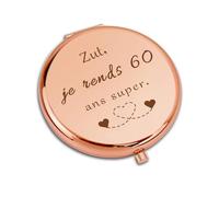 VivaJoy Cadeau Femme 60 Ans - Cadeau 60 Ans Femme, Cadeau 60 Ans Anniversaire Femme, Miroir De Poche Élégant, Idée Cadeau 60 Ans, Cadeau pour Grand-Mère, Maman, Meilleure Amie, Épouse, Fille, Sœur