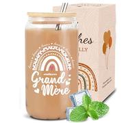 VivaJoy Cadeau Grand Mere - Cadeau Fete des Grand Mere, Cadeau Mamie Anniversaire, Tasses à Café Glacé avec Couvercle et Paille, Cadeau Fête des Mamies et Fête des Mères de la Part des Petits-Enfants