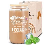 VivaJoy Cadeau Merci - Cadeaux Remerciements, Cadeaux Femme, mug pour dire merci, cadeaux pour maman, grand-mère, sœur, cadeau de remerciement pour un collègue, verre avec couvercle et paille