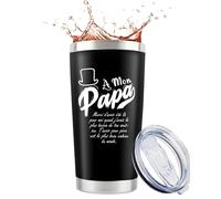 VivaJoy Cadeau Papa - Anniversaire Homme 20 oz Travel Insulated Tumbler, Cadeau pour Collègue ou Papa