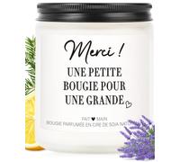 VivaJoy Cadeau Remerciement - Cadeau Anniversaire Femme,Bougie Parfumée à la Lavande(Merci)